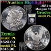 Image 1 : ***Auction Highlight*** 1881-s Morgan Dollar $1 Graded GEM+ UNC PL By USCG (fc)