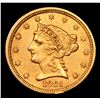 Image 2 : ***Auction Highlight*** 1861 Type 2 New Rev Gold Liberty Quarter Eagle $2 1/2 Graded Select Unc By U