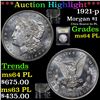 Image 1 : ***Auction Highlight*** 1921-p Morgan Dollar $1 Graded Choice Unc PL By USCG (fc)