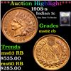 Image 1 : ***Auction Highlight*** 1908-s Indian Cent 1c Graded Select Unc RB By USCG (fc)
