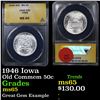 Image 1 : ANACS 1946 Iowa Old Commem Half Dollar 50c Graded ms65 By ANACS