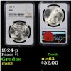 Image 1 : NGC 1924-p Peace Dollar $1 Graded ms63 By NGC