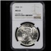 Image 2 : NGC 1924-p Peace Dollar $1 Graded ms63 By NGC