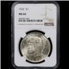Image 2 : NGC 1922-p Peace Dollar $1 Graded ms64 By NGC