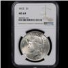 Image 2 : NGC 1923-p Peace Dollar $1 Graded ms64 By NGC