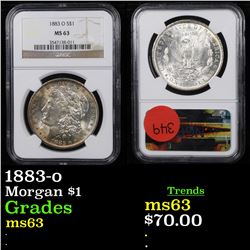 NGC 1883-o Morgan Dollar $1 Graded ms63 By NGC