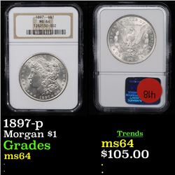 NGC 1897-p Morgan Dollar $1 Graded ms64 By NGC