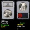 Image 1 : 1923-p Peace Dollar $1 Graded ms63 By NGC