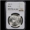 Image 2 : NGC 1924-p Peace Dollar $1 Graded ms64 By NGC