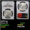 Image 1 : NGC 1923-p Peace Dollar $1 Graded ms63 By NGC