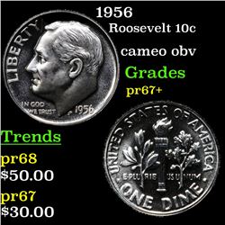 1956 Roosevelt Dime 10c Grades GEM++ Proof