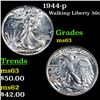 Image 1 : 1944-p Walking Liberty Half Dollar 50c Grades Select Unc