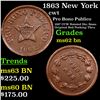 Image 1 : 1863 New York Civil War Token 1c Grades Select Unc BN