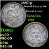 Image 1 : 1887-p Seated Liberty Dime 10c Grades xf+