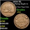 Image 1 : 1858 SL Flying Eagle Cent 1c Grades vf+