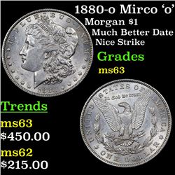 1880-o Mirco 'o' Morgan Dollar $1 Grades Select Unc