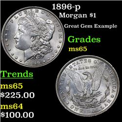 1896-p Morgan Dollar $1 Grades GEM Unc