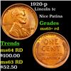 Image 1 : 1920-p Lincoln Cent 1c Grades Select+ Unc RD