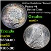 Image 1 : 1923-s Rainbow Toned Peace Dollar $1 Grades Select+ Unc