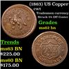 Image 1 : (1863) US Copper Civil War Token 1c Grades Select Unc BN