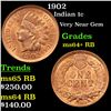 Image 1 : 1902 Indian Cent 1c Grades Choice+ Unc RB