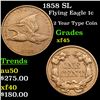 Image 1 : 1858 SL Flying Eagle Cent 1c Grades xf+