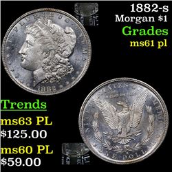 1882-s Morgan Dollar $1 Grades Unc+ PL