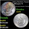 Image 1 : 1885-p Rainbow Toned Morgan Dollar $1 Grades Choice Unc