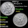Image 1 : 1892-p Morgan Dollar $1 Grades Select Unc