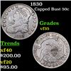 Image 1 : 1830 Capped Bust Half Dollar 50c Grades vf++