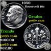 Image 1 : 1950 Roosevelt Dime 10c Grades GEM+ Proof Cameo