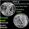 Image 1 : 1942-p Walking Liberty Half Dollar 50c Grades Choice+ Unc