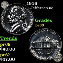 1956 Jefferson Nickel 5c Grades GEM++ Proof