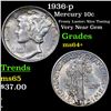 Image 1 : 1936-p Mercury Dime 10c Grades Choice+ Unc