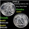 Image 1 : 1945-p Walking Liberty Half Dollar 50c Grades Choice+ Unc