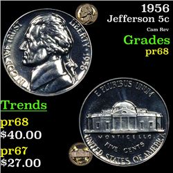 1956 Jefferson Nickel 5c Grades GEM++ Proof