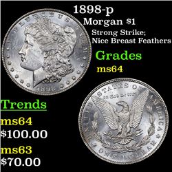 1898-p Morgan Dollar $1 Grades Choice Unc