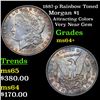 Image 1 : 1887-p Rainbow Toned Morgan Dollar $1 Grades Choice+ Unc