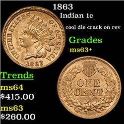 1863 Indian Cent 1c Grades Select+ Unc