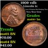Image 1 : 1909 vdb Lincoln Cent 1c Grades Choice+ Unc BN