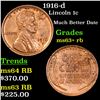 Image 1 : 1916-d Lincoln Cent 1c Grades Select+ Unc RB