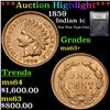 Image 1 : ***Auction Highlight*** 1859 Indian Cent 1c Graded Select+ Unc By USCG (fc)