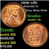 Image 1 : 1909 vdb Lincoln Cent 1c Grades Choice+ Unc RB
