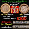 Image 1 : Mixed small cents 1c orig shotgun roll, 1917-d Wheat Cent, 1883 Indian Cent other end, McDonalds Wra
