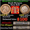 Image 1 : Mixed small cents 1c orig shotgun roll, 1918-d Wheat Cent, 1888 Indian Cent other end, McDonalds Wra