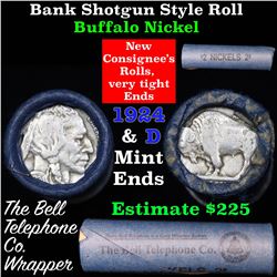 Buffalo Nickel Shotgun Roll in Old Bank Style 'Bell Telephone'  Wrapper 1924& d Mint Ends