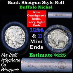 Buffalo Nickel Shotgun Roll in Old Bank Style 'Bell Telephone'  Wrapper 1924& d Mint Ends