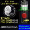 Image 1 : Proof 2007-s Jefferson nickel 5c roll, 40 pieces