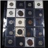 Image 1 : Page of 20 Mixed coins Jefferson 5c, Braided Hair 1c, Washington 25c, Mercury 10c, Indian 1c, Buffal