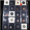 Image 2 : Page of 20 Mixed coins Jefferson 5c, Braided Hair 1c, Washington 25c, Mercury 10c, Indian 1c, Libert